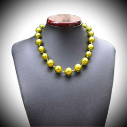 Collana verde lime in vero vetro di murano