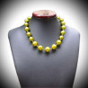 Necklace lime green in real murano glass