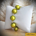 Beads lime green bracelet genuine murano glass of venice
