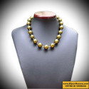 Beads khaki necklace genuine murano glass