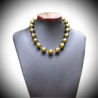 Necklace genuine murano glass khaki