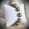 Bracelet genuine murano glass khaki