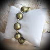 Bracelet khaki genuine murano glass