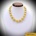 Beads gold necklace genuine murano glass of venice
