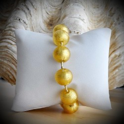Perle, bracciale in oro autentico vetro di murano di venezia