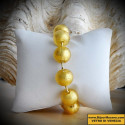 Perle, bracciale in oro autentico vetro di murano di venezia