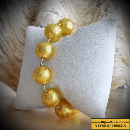 Gold bracelet in genuine murano glass from venice