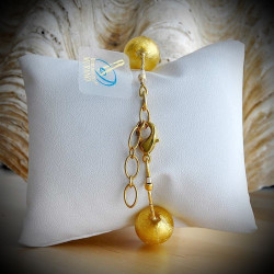 Ball gold bracelet genuine murano glass of venice