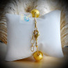 Ball gold bracelet genuine murano glass of venice