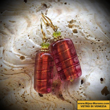 Ohrringe erdbeere echtes muranoglas aus venedig