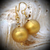 Earrings satin gold genuine murano glass of venice