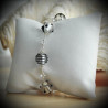 Jo mini noir et argent bracelet en veritable verre de murano de venise