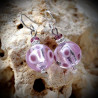 Earrings purple genuine murano glass of venice