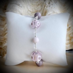 Bracelet genuine murano glass purple venice