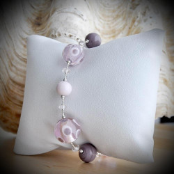 Bracelet purple genuine murano glass of venice