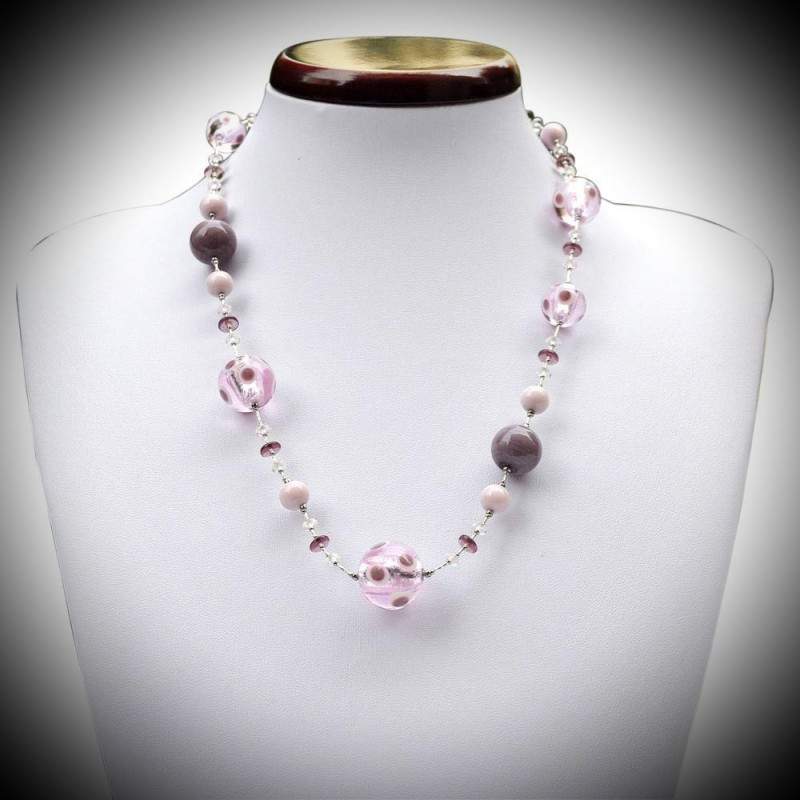 Necklace lilac genuine murano glass of venice Necklace lilac genuine murano glass of venice