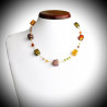 Ocean necklace amber gold and parma real murano glass