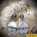 California silver earrings in real glass of murano in venice