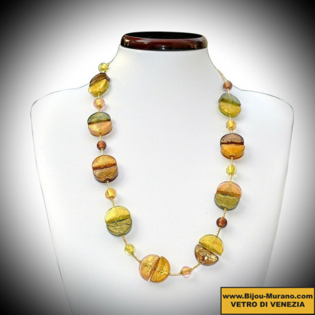 Necklace genuine murano glass gold venetian