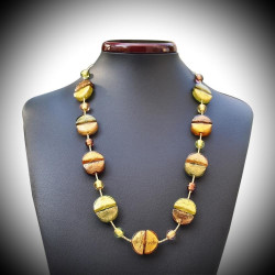 Necklace gold genuine murano glass of venice