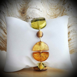 Bracciale in autentico vetro di murano oro