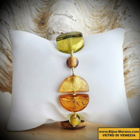 Armband aus echten murano-glas, gold