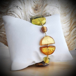 Gold bracelet in genuine murano glass from venice