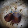 Earrings brown genuine murano glass of venice