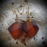 Earrings murano glass amber venice