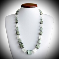 Cubi degradati silver necklace with genuine murano glass from venice