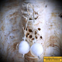 Crystal white earrings in real glass of murano
