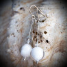 White crystal earrings in real glass of murano