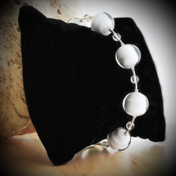 Crystal white crystal bracelet genuine murano glass of venice