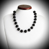 Black crystal necklace in genuine murano glass from venice