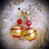 Tango red earrings in real glass of murano in venice