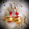 Tango red earrings in real glass of murano in venice