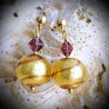 Tango chocolate earrings in real glass of murano in venice