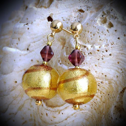 Tango chocolate earrings in real glass of murano in venice