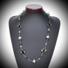 Tango necklace beads black cube in glass of murano in venice